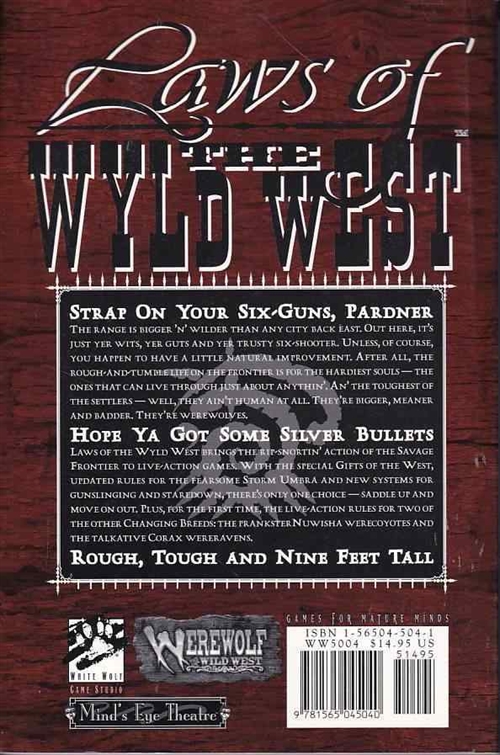 World of Darkness - Minds Eye Theatre - Werewolf the Wild West - Laws of the Wyld West (Grade B) (Genbrug)